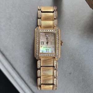 Judith Ripka Stainless Steel Gold Plate Diamonique Watch